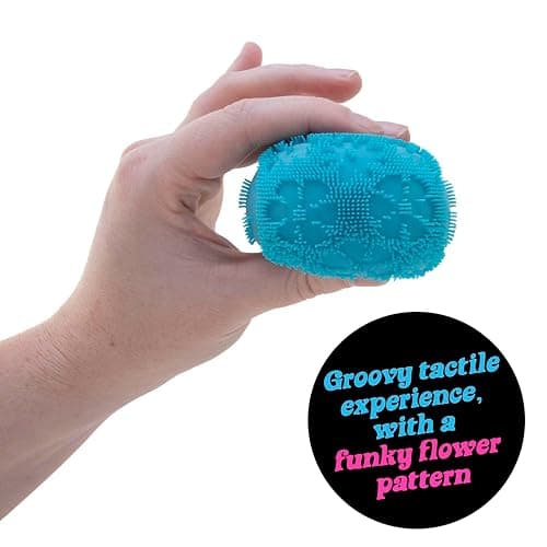 Schylling NeeDoh Fuzz Ball - Sensory Toy with a Velvet Texture and Soft Cloud Squish - Wavy Pattern You Can See and Feel - Ages 3 and Up - Color May Vary; One Per Pack (Flower Power) thumbnail 6