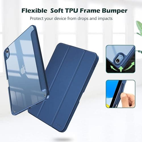 ProCase Hülle für iPad (A16) 11" Generation 2025 / iPad 10 Generation 10,9" 2022 Schutzhülle mit Stifthalter Stoßfeste Smart Case Cover Auto Schlafen/Wachen -Navy thumbnail 4