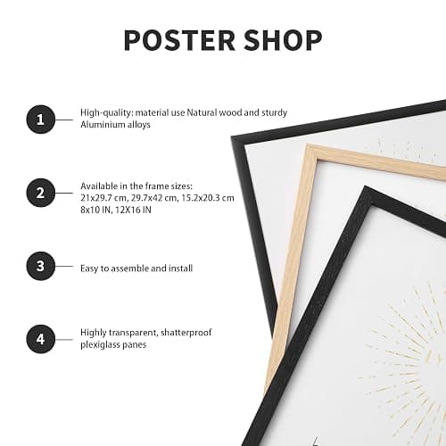 LYYYXGYP 8x10 Wood Picture Frame Set of 6 Wooden Photo Frame Natural Solid Oak Wood Grain Beige Frame with glass for Wall Hanging and Tabletop Display thumbnail 8