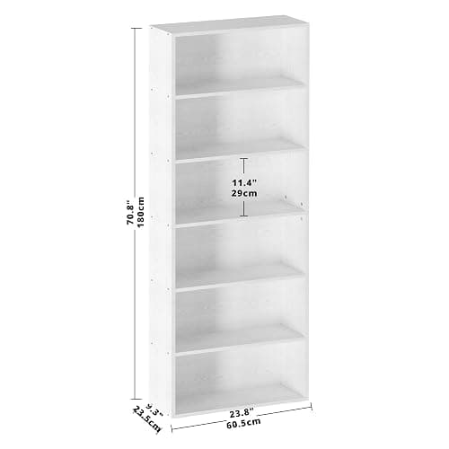 IRONCK Bookshelves and Bookcases Floor Standing 6 Tiers Display Storage Shelves 70 in Tall Bookcase Home Decor Furniture for Home Office, Living Room, Bed Room thumbnail 3