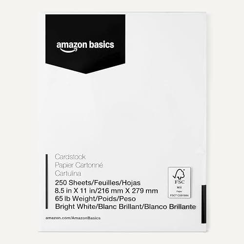 Amazon Basics Cardstock Paper, 8.5" x 11", 65 lb/176 gsm, 96 Bright, White, 250 Sheets thumbnail 5