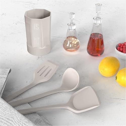 Silicone Cooking Utensils Set - 446°F Heat Resistant Kitchen Utensils,Turner Tongs,Spatula,Spoon,Brush,Whisk,Kitchen Utensil Gadgets Tools Set for Nonstick Cookware,Dishwasher Safe (BPA Free) thumbnail 8