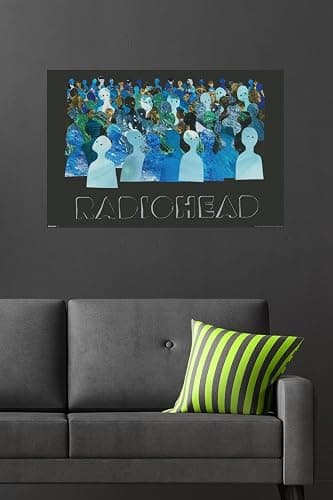 Radiohead - Blue Crowd Silhouettes Wall Poster, 34L" x 22.4W", Unframed Version thumbnail 4