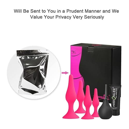 Anal Plug Sex Toys,HISIONLEE 5PCS Sex Anal Toys Silicone Butt Plug Training Kit for Adult Sex Toys & Games Women Male and Beginners (Rose Red) thumbnail 8