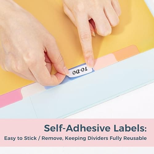 SUNEE 8 Tab Binder Dividers,Plastic Dividers for 3 Ring Binder,3 Ring Binder Dividers with Tabs for School Office Home Supplies,Pastel Color, 1 Set - 1 thumbnail 4