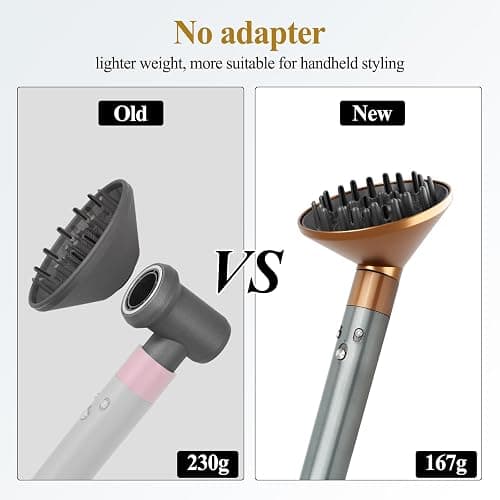YTCHYYSK Large Diffuser Attachment Compatible with Dyson Airwrap, Upgraded Bigger Diffuser Nozzle to Dryer Faster and Define Curls Hair, Gold thumbnail 3