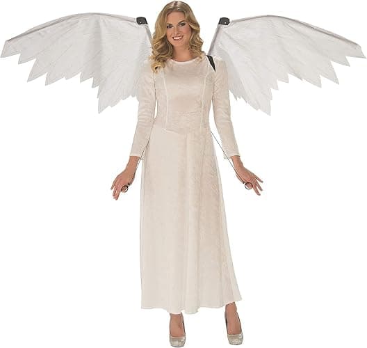 Rubies Mechanical Angel Costume Wings for Themed Parties and Halloween, White - Mechanical Costume Wings - Image 1