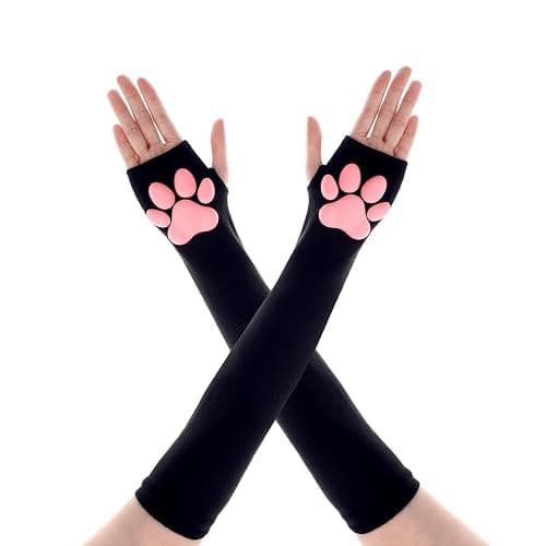 Lusofie Women's Cute Therian Cat Paws Gloves - 3D Cat Claw Paws Pad Sleeve - Halloween Party Cosplay Kawaii - Image 1