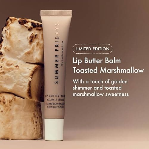 Summer Fridays Lip Butter Balm - Moisturizing Lip Gloss for Instant Shine + Sheer Color - With Nourishing Shea Butter - Everyday Makeup + Skin Care Summer Essentials - Toasted Marshmallow (.5 Oz) thumbnail 3