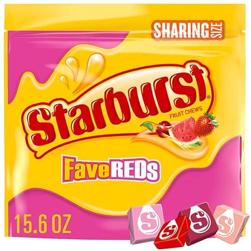 STARBURST FaveREDS Fruit Chews Candy, Chewy Candy, 15.6 oz Sharing Size Bag - Image 1