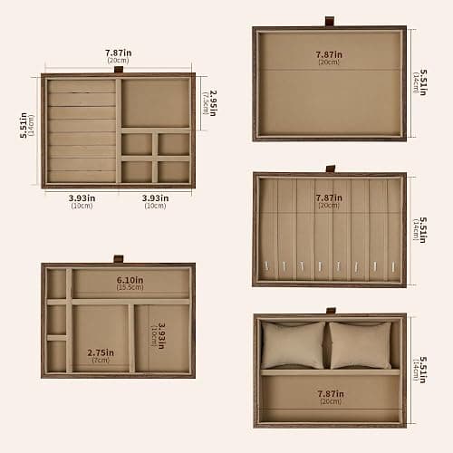 Wenseny Lockable Walnut Jewelry Box with Key, 5-Layer Jewelry Storage Box | for Necklaces, Rings, Earrings & Bracelets - Ideal for Birthdays, Anniversaries & Christmas thumbnail 3