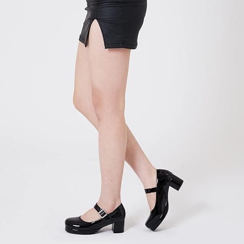 femflame Women's Low Chunky Heel Mary Jane Pumps Ankle Buckle Strap Sweet Round Toe Dress Shoes JK Cosplay Uniform Dress Shoes thumbnail 5