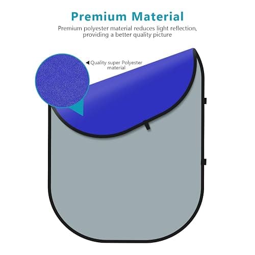 NEEWER Chromakey Backdrops, Double-Sided Blue and Grey Screen, 2 in 1 Foldable and Reversible Background for Photography, Gaming and Live Streaming, 5 x 6.6 inches/1.5 m x 2 m (Blue/Grey) thumbnail 4