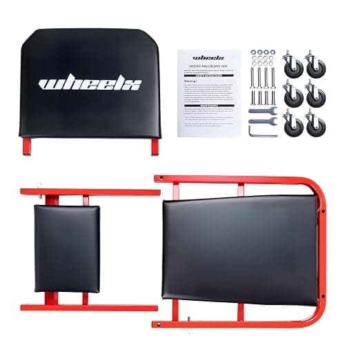 WheelX Mechanic Creeper 40inches 3-in-1 Z Seat 480lbs Capacity, Foldable Garage Chair Adjustable Rolling Folding with 6pcs Wheels Roller, Lay Down Sit Lean Back, Under Car Shop Auto Repair Man Gift thumbnail 7