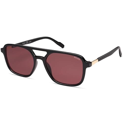 SOJOS Retro Aviator Sunglasses for Women Men,Trendy Rectangle Womens Mens Shades Sun Glasses SJ2202 - Image 1