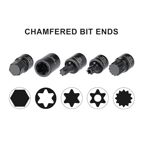 CASOMAN 84 Pieces 3/8" Dr. Master Hex & Torx Bit Impact Socket Set, CR-MO, SAE/Metric, Impact Grade, 3/8" Drive Allen Bit Socket Set thumbnail 7