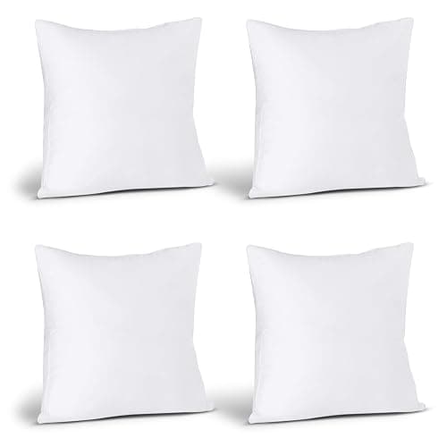 Utopia Bedding Throw Pillows (Set of 4, White) – 18 x 18 Inches Down Alternative Pillows for Bed, Sofa, and Couch - Fluffy Decorative Stuffer Pillow for Indoors & Outdoors thumbnail 7