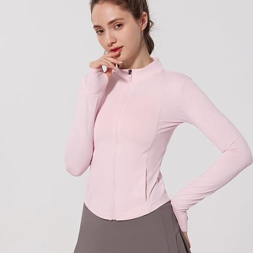 Bastwahl Skims Sport Jacke Damen Y2K Fitness - Laufjacke Atmungsaktive und Leicht Sportjacke Langarm definieren Jacke mit Daumenloch für Fitness Trainingjacke Jacke thumbnail 3