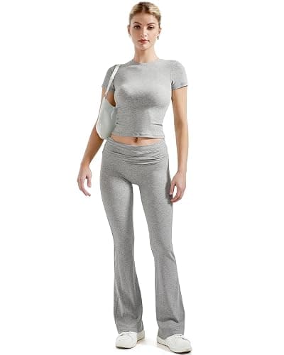 SUUKSESS Women 2 Piece Lounge Sets Going Out Y2K Foldover Pants Matching Pajamas thumbnail 6