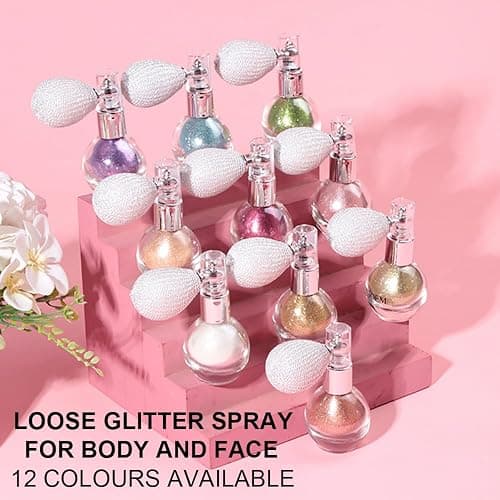 Pearl White Highlighter Spray for Face and Body, Rich Color Loose Shimmer Powder Long Lasting Sparkly Spray High Gloss Makeup for Women Rave Festival Prom Stage Wedding Party, #1 thumbnail 7