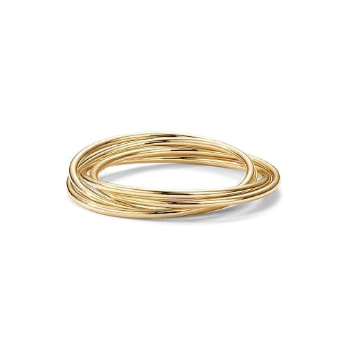 PAVOI 14K Plated Interlocked Rolling Anxiety Fidget Ring for Women and Men - Stacking Gold Ring thumbnail 3