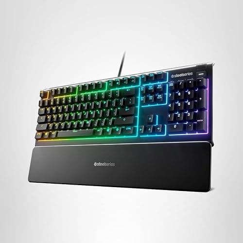 SteelSeries Apex 3 RGB Gaming Keyboard – 10-Zone RGB Illumination – IP32 Water Resistant – Premium Magnetic Wrist Rest (Whisper Quiet Gaming Switch) thumbnail 8