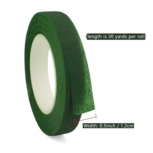 ZIIYAN 2 Rolls 1/2" Wide Green Floral Tapes Flower Tape Florist Tape for Artificial Flowers, Wedding Bouquets, Bouquet Stem Wrapping, Corsages, Floral Arranging Crafts Supplies, 30yard/roll thumbnail 2