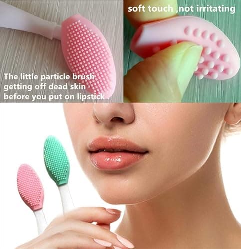 3 Pcs Lip Scrub Brush,Lip Scrubber Exfoliator,Double-Sided Silicone Lip Brush Tool for Men Women Lip Lightening, Lip Exfoliator Scrubber Tool for Dark Lips thumbnail 7