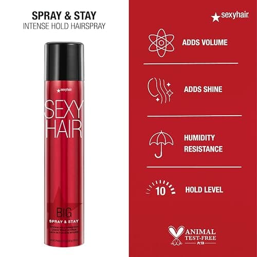 SexyHair Big Spray & Stay Intense Hold Hairspray | Extreme Hold and Shine | Up to 72 Hour Humidity Resistance | All Hair Types thumbnail 4