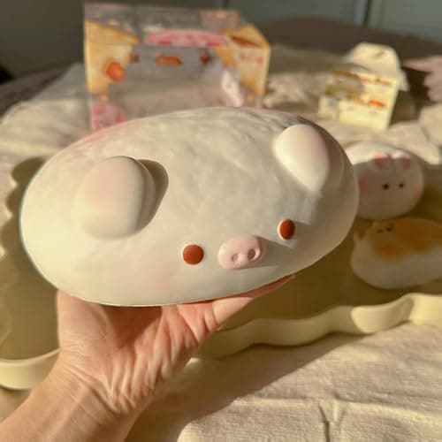 Jumbo Pig Squishy Toy, Slow Rising Soft PU Foam Stress Relief for Adults, Giant Animal Squeeze Fidget for Anxiety, Focus Desk Decor (pi g) thumbnail 8