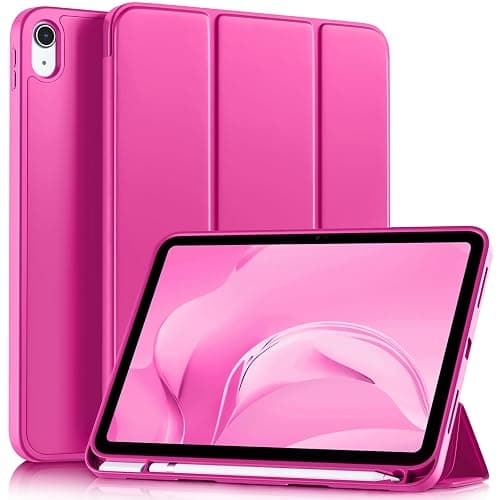 Akkerds Compatible with iPad (A16) 11th Generation Case 11 Inch 2025, for iPad 10th Generation Case 10.9 Inch 2022 with Pencil Holder, Slim Trifold Stand Protective Cover with Soft TPU Back, Rose - Image 1