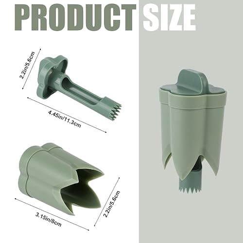 2pcs Pepper Corer, 4.45x2.2x2.2in/11.3x5.6x5.6cm ABS Material Pepper Deseeder 2 in1 Fruit Corer Cutter Kitchen Essential for Kitchen Home Family Camping(Green) thumbnail 2