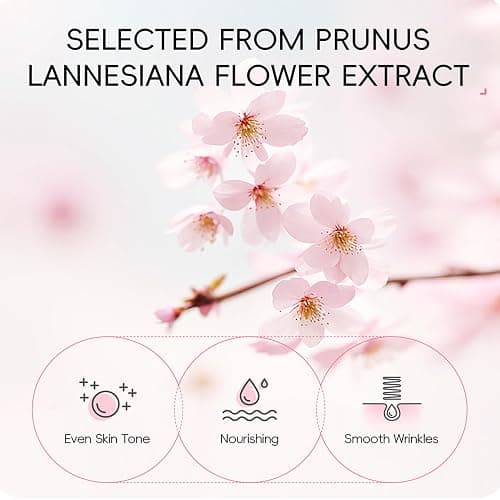 Skin Care Set Sakura Women Beauty Gift Sets Korean Skin Care Kit- Cleanser,Serum,Face Cream,Toner,Eye Cream,Mud Mask-Skin Care Routine Kit (One Size, Cherry Blossom-StyleB-Luxury Moisturizing) thumbnail 2