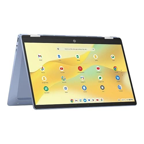 HP Chromebook x360 14 inch FHD IPS Touch 2-in-1 Laptop, Intel Processor N100, 4GB RAM, 64GB eMMC, Chrome OS, Sky Blue, 14b-cd0130wm thumbnail 2