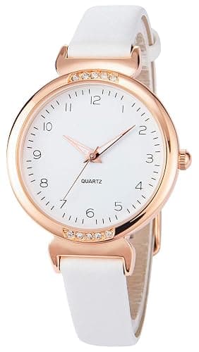 NUOVO Women's Silicone Sports Watch - Crystal Accented Leather Strap Analog Display - Image 1