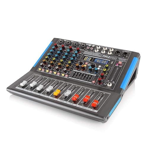 Pyle 4-Channel Bluetooth Studio Audio Mixer-DJ Sound Controller Interface with USB Drive for PC Recording Input, XLR Microphone Jack,48V Power,Input/Output for Professional and Beginners - PMXU46BT - 4 Channel Pro thumbnail 4