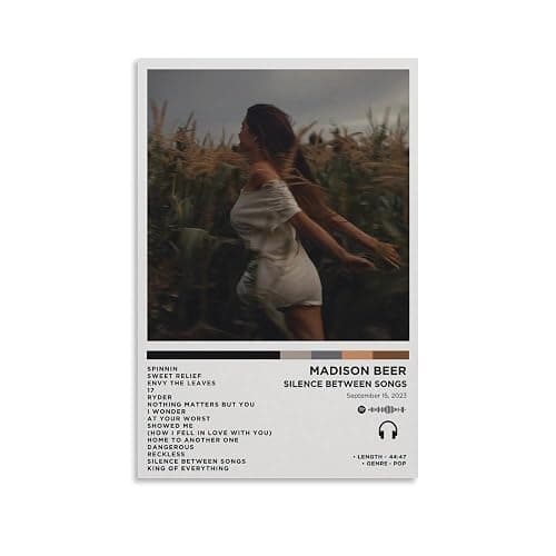 WK GIURETRH Madison Beer - Silence Between Songs Canvas Poster Bedroom Decoration Landscape Office Valentine's Birthday Gift Unframe-style12x18inch(30x45cm) - Image 1