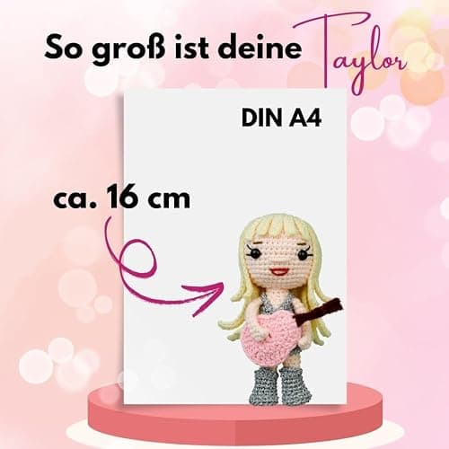 Taylor Swift. Das inoffizielle Häkelset: Anleitung, Misch-Garn in 4 Farben, Füllwatte, Häkelnadel 3,0 mm, Sicherheitsaugen, Chenilledraht, Draht, Aufsteller thumbnail 4