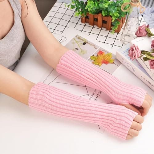 VTTDB Arm covers cute women kawaii japanese harajuku Y2k Arm Warmer for Girls Goth Gloves Fingerless Knitted Arm Sleeve thumbnail 7
