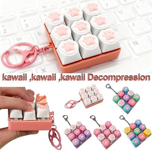Silent Keyboard Fidget Toy, Keyboard Clicker Toys for Adults, Silent Keyboard-Fidget Clicker, Portable Mechanical Keychain Fidget-Sensory Fun Toys for Anxiety Decompression & Stress Relief (Purple) thumbnail 3