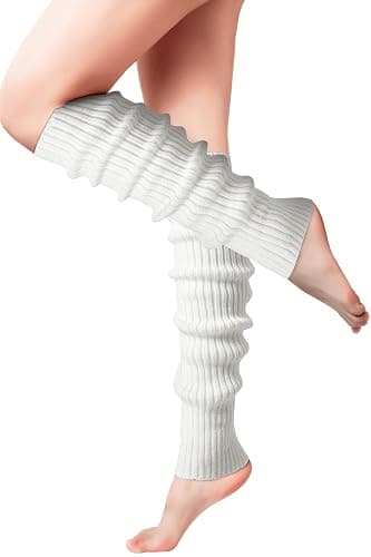 Clothirily Leg Warmers, Fashion Knit Neon Leg Warmers for Women 80s Sports Party Yoga Accessories - Image 1