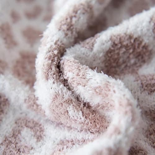 Ultra Soft Leopard Throw Blanket for Couch, Lightweight Warm Fluffy Reversible Cream Cheetah Throw Blanket for Sofa Bed Decor, Beige thumbnail 9