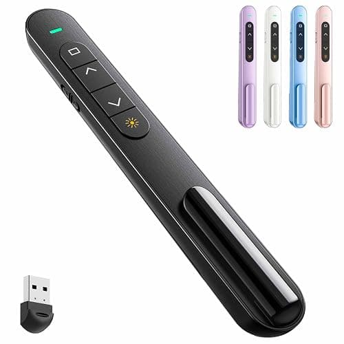 QUI Presentation Clicker for PowerPoint, RF 2.4GHz USB Wireless Presenter Remote with Volume Control, PowerPoint Clicker Slide Advancer for Mac, Windows, Laptop, Keynote - Image 1
