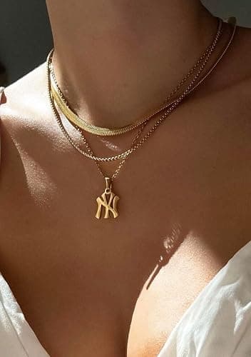 Uplift Us Marketplace 18K Gold Plated - Silver New York Necklace Stainless Steel Pendant Necklace Link Chain NY Pendant High Polished Finish Gift Idea thumbnail 3