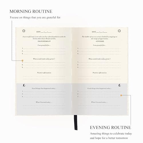 The Gratitude Journal for More Happiness, Optimism, Affirmation & Reflection - An Effective Manifestation Guide Journal, Undated Daily Journals for Women & Men (Beige) thumbnail 4