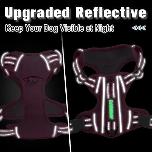 BARKBAY Dog Harness No Pull with ID Tag Pocket - Heavy Duty, Reflective, Easy Control for Large Dogs(Pink,L) thumbnail 4