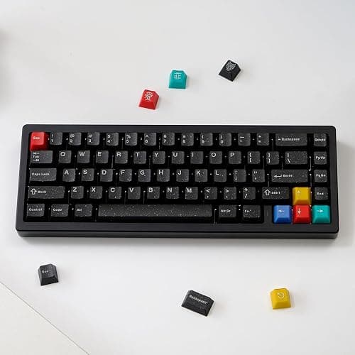 Sumgsn 114 Keys Doubleshot Translucent Keycaps, Glitter Neon keycaps, Cherry Profile Keycap Set for 60% 65% 75% Mechanical Keyboard Cherry Mx Switches thumbnail 7