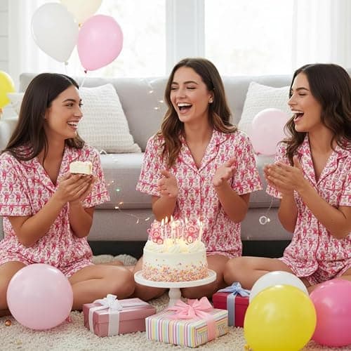 Cedemtuni Cute Pajama Sets for Women 2 Piece Y2k Monkey Button Down Pjs Holiday Sleepwear thumbnail 6