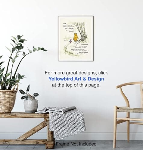 Winnie Wall Art - Pooh Kids Room Decor - Boys - Little Girls Bedroom - Baby Nursery Art - Wall Decor for Toddlers - Inspirational Positive Quotes Picture Poster print thumbnail 6