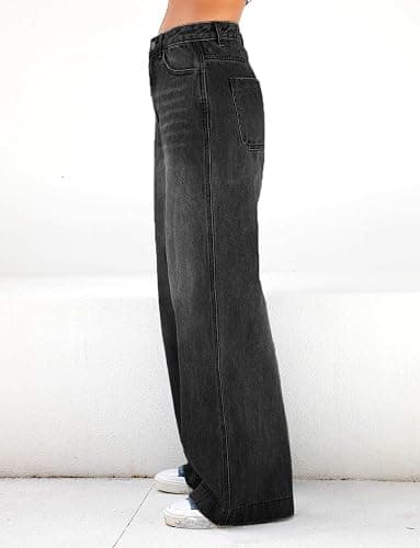 EMMIOL Women's 2025 Wide Leg Jeans Distress Mid Waist Denim Pants Vintage Y2K Trousers thumbnail 3